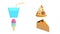 Fast food icons set pancake coffee tea pizza cupcake sandwich cup ice cream birthday cake noodles french fries juice cocktail