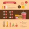 Fast food infographic. Flat design. Vector Illustration.