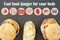 Fast food and infographics about the negative impact of fast food on the human body