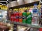Fast food joint displays soft drink cans
