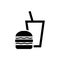 Fast food , junk food icon / hamburger and drink