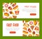 Fast Food Landing Page with Hot Dog and Pizza Vector Template