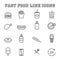 Fast food line icons
