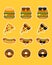 Fast food mascot vector illustration collection. Burger, Pizza.