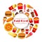 Fast Food meal vector poster or menu