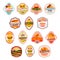 Fast food meals vector fastfood icons