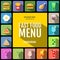 Fast food menu. Set of food and drinks icons. Flat style design.