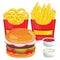 Fast food menu set, vector illustration