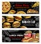 Fast food menu special offer chalkboard banner set