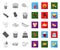 Fast food mono,flat icons in set collection for design.Food from semi-finished products vector symbol stock web