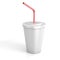 Fast food paper cup with red tube