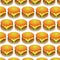 Fast Food Pattern. Fresh Hamburger Background.
