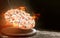 Fast food pizza on fire. high quality fast food concept