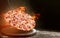 Fast food pizza on fire. high quality fast food concept