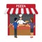 Fast Food, Pizzeria Store Flat Vector Illustration