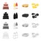 fast food related icon set