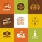 Fast food restaurant vector logos and Icons set