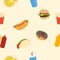 Fast Food Seamless Vector Patter Background