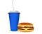 Fast food set. Cheeseburger and drink