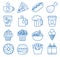 Fast food. Set of line icons