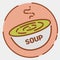 Fast food soup icon. Healthy snack sign. Trendy flat line design. Vector illustration