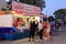 Fast food stall at a summer carnival in Mount Maunganui, New Zealand