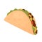 Fast food tacos, tasty fastfood snack, unhealthy Mexican tacos with meat and vegetables