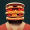 Fast Food Trap and being trapped by unhealthy junkfood as hamburgers