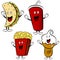 Fast Food Treat Cartoon Mascots