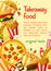 Fast food vector poster takeaway restaurant menu