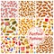 Fast food vector seamless patterns set