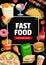 Fast food vector street takeaway food meals poster