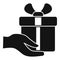 Fast gift box shipment icon, simple style