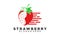 Fast growing strawberries vector logo
