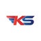 Fast initial letter KS logo vector wing