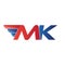 Fast initial letter MK logo vector wing