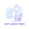 Fast launch times concept icon