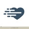 Fast Lines Heart vector Logo Template Illustration Design