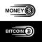 Fast money bitcoin motion line coin vector