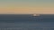 Fast motion of a ferry boat travelling. View from Sounio in Greece.