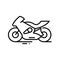 Fast motobike line icon, concept sign, outline vector illustration, linear symbol.