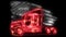 Fast Moving American Truck. Cartoon laser animation