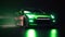 fast moving car on night road fast driving car fast moving car generative AI