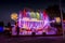 Fast moving fairground attraction light effect in Sassenheim