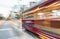 Fast moving tram in Melbourne street, Australia