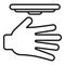 Fast palm scanning icon outline vector. Board code