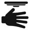 Fast palm scanning icon simple vector. Board code