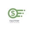 Fast pay - concept vector logo design. Dollar money creative icon. Mobile digital payment sign.