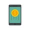 Fast phone online money icon flat isolated vector