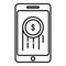 Fast phone online money icon, outline style